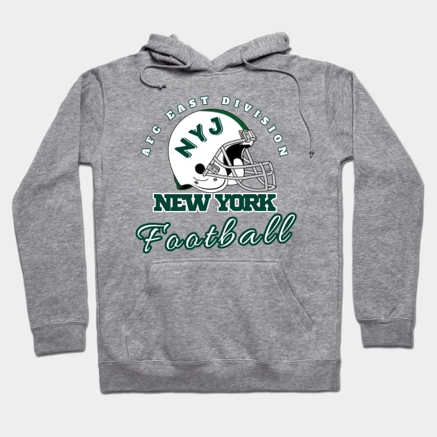 New York Football Jets Vintage Style Hoodie by Borcelle Vintage Apparel 